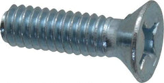Value Collection - #12-24 UNC, 3/4" OAL Phillips Drive Machine Screw - Flat Head, Grade 2 Steel, Zinc-Plated Finish, Without Washer - Industrial Tool & Supply