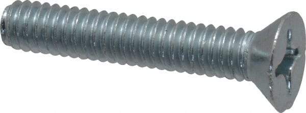 Value Collection - #12-24 UNC, 1-1/4" OAL Phillips Drive Machine Screw - Flat Head, Grade J82 Steel, Zinc-Plated Finish, Without Washer - Industrial Tool & Supply