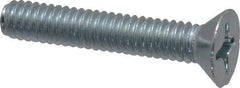 Value Collection - #12-24 UNC, 1-1/4" OAL Phillips Drive Machine Screw - Flat Head, Grade J82 Steel, Zinc-Plated Finish, Without Washer - Industrial Tool & Supply
