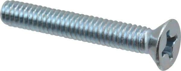 Value Collection - #12-24 UNC, 1-1/2" OAL Phillips Drive Machine Screw - Flat Head, Grade 2 Steel, Zinc-Plated Finish, Without Washer - Industrial Tool & Supply