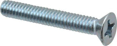 Value Collection - #12-24 UNC, 1-1/2" OAL Phillips Drive Machine Screw - Flat Head, Grade 2 Steel, Zinc-Plated Finish, Without Washer - Industrial Tool & Supply