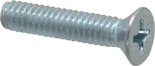Value Collection - 1/4-20 UNC, 1-1/4" OAL Phillips Drive Machine Screw - Flat Head, Grade 2 Steel, Zinc-Plated Finish, Without Washer - Industrial Tool & Supply