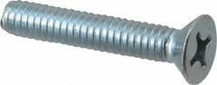 Value Collection - 1/4-20 UNC, 1-1/2" OAL Phillips Drive Machine Screw - Flat Head, Grade 2 Steel, Zinc-Plated Finish, Without Washer - Industrial Tool & Supply