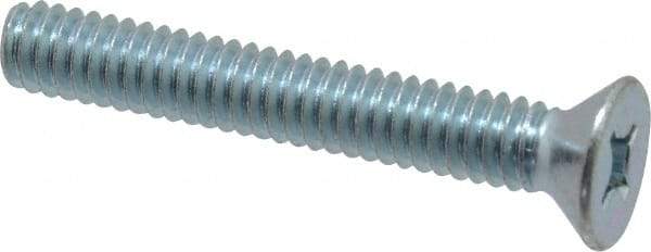 Value Collection - 1/4-20 UNC, 1-3/4" OAL Phillips Drive Machine Screw - Flat Head, Grade 2 Steel, Zinc-Plated Finish, Without Washer - Industrial Tool & Supply