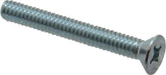 Value Collection - 1/4-20 UNC, 2" OAL Phillips Drive Machine Screw - Flat Head, Grade 2 Steel, Zinc-Plated Finish, Without Washer - Industrial Tool & Supply
