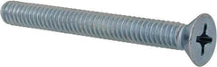 Value Collection - 1/4-20 UNC, 2-1/4" OAL Phillips Drive Machine Screw - Flat Head, Grade 2 Steel, Zinc-Plated Finish, Without Washer - Industrial Tool & Supply