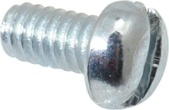Value Collection - #5-40 UNC, 1/4" Length Under Head Slotted Drive Machine Screw - Round Head, Grade J82 Steel, Zinc-Plated Finish, Without Washer - Industrial Tool & Supply