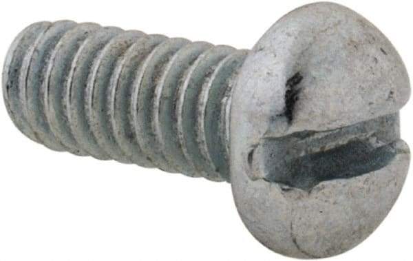 Value Collection - #5-40 UNC, 5/16" Length Under Head Slotted Drive Machine Screw - Round Head, Grade J82 Steel, Zinc-Plated Finish, Without Washer - Industrial Tool & Supply