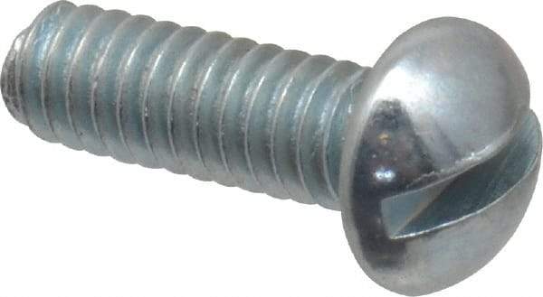 Value Collection - #5-40 UNC, 3/8" Length Under Head Slotted Drive Machine Screw - Round Head, Grade J82 Steel, Zinc-Plated Finish, Without Washer - Industrial Tool & Supply