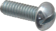 Value Collection - #5-40 UNC, 3/8" Length Under Head Slotted Drive Machine Screw - Round Head, Grade J82 Steel, Zinc-Plated Finish, Without Washer - Industrial Tool & Supply