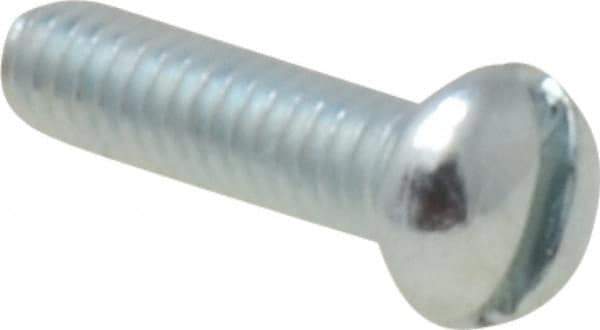 Value Collection - #5-40 UNC, 1/2" Length Under Head Slotted Drive Machine Screw - Round Head, Grade J82 Steel, Zinc-Plated Finish, Without Washer - Industrial Tool & Supply