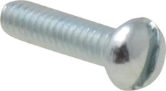 Value Collection - #5-40 UNC, 1/2" Length Under Head Slotted Drive Machine Screw - Round Head, Grade J82 Steel, Zinc-Plated Finish, Without Washer - Industrial Tool & Supply