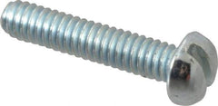 Value Collection - #5-40 UNC, 5/8" Length Under Head Slotted Drive Machine Screw - Round Head, Grade J82 Steel, Zinc-Plated Finish, Without Washer - Industrial Tool & Supply