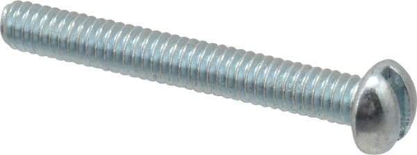 Value Collection - #5-40 UNC, 1" Length Under Head Slotted Drive Machine Screw - Round Head, Grade J82 Steel, Zinc-Plated Finish, Without Washer - Industrial Tool & Supply