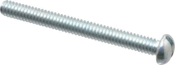 Value Collection - #5-40 UNC, 1-1/4" Length Under Head Slotted Drive Machine Screw - Round Head, Grade 2 Alloy Steel, Zinc-Plated Finish, Without Washer - Industrial Tool & Supply