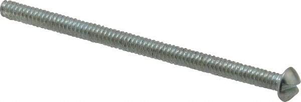 Value Collection - #6-32 UNC, 2-1/4" Length Under Head Slotted Drive Machine Screw - Round Head, Grade 2 Alloy Steel, Zinc-Plated Finish, Without Washer - Industrial Tool & Supply