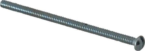 Value Collection - #6-32 UNC, 2-1/2" Length Under Head Slotted Drive Machine Screw - Round Head, Grade 2 Alloy Steel, Zinc-Plated Finish, Without Washer - Industrial Tool & Supply