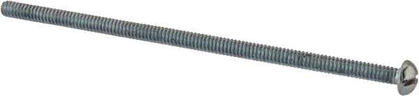 Value Collection - #6-32 UNC, 3-1/2" Length Under Head Slotted Drive Machine Screw - Round Head, Grade 2 Alloy Steel, Zinc-Plated Finish, Without Washer - Industrial Tool & Supply