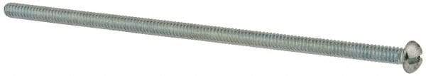 Value Collection - #6-32 UNC, 3-3/4" Length Under Head Slotted Drive Machine Screw - Round Head, Grade 2 Alloy Steel, Zinc-Plated Finish, Without Washer - Industrial Tool & Supply