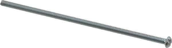 Value Collection - #6-32 UNC, 4" Length Under Head Slotted Drive Machine Screw - Round Head, Grade 2 Alloy Steel, Zinc-Plated Finish, Without Washer - Industrial Tool & Supply
