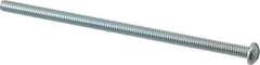 Value Collection - #8-32 UNC, 3-1/2" Length Under Head Slotted Drive Machine Screw - Round Head, Grade 2 Alloy Steel, Zinc-Plated Finish, Without Washer - Industrial Tool & Supply