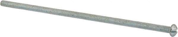 Value Collection - #8-32 UNC, 5" Length Under Head Slotted Drive Machine Screw - Round Head, Grade J82 Steel, Zinc-Plated Finish, Without Washer - Industrial Tool & Supply