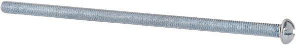 Value Collection - #10-32 UNF, 4-1/2" Length Under Head Slotted Drive Machine Screw - Round Head, Grade J82 Steel, Zinc-Plated Finish, Without Washer - Industrial Tool & Supply
