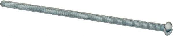 Value Collection - #10-32 UNF, 5" Length Under Head Slotted Drive Machine Screw - Round Head, Grade J82 Steel, Zinc-Plated Finish, Without Washer - Industrial Tool & Supply