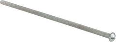 Value Collection - #10-32 UNF, 6" Length Under Head Slotted Drive Machine Screw - Round Head, Grade J82 Steel, Zinc-Plated Finish, Without Washer - Industrial Tool & Supply