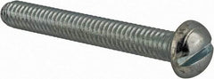 Value Collection - #12-24 UNC, 1-3/4" Length Under Head Slotted Drive Machine Screw - Round Head, Grade J82 Steel, Zinc-Plated Finish, Without Washer - Industrial Tool & Supply