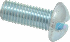 Value Collection - 1/4-28 UNF, 5/8" Length Under Head Slotted Drive Machine Screw - Round Head, Grade J82 Steel, Zinc-Plated Finish, Without Washer - Industrial Tool & Supply