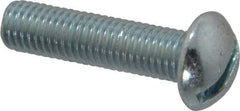 Value Collection - 1/4-28 UNF, 1" Length Under Head Slotted Drive Machine Screw - Round Head, Grade J82 Steel, Zinc-Plated Finish, Without Washer - Industrial Tool & Supply