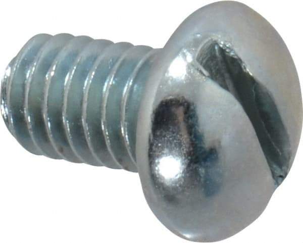 Value Collection - 5/16-18 UNC, 1/2" Length Under Head Slotted Drive Machine Screw - Round Head, Grade 2 Alloy Steel, Zinc-Plated Finish, Without Washer - Industrial Tool & Supply