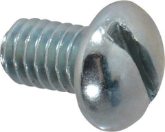 Value Collection - 5/16-18 UNC, 1/2" Length Under Head Slotted Drive Machine Screw - Round Head, Grade 2 Alloy Steel, Zinc-Plated Finish, Without Washer - Industrial Tool & Supply