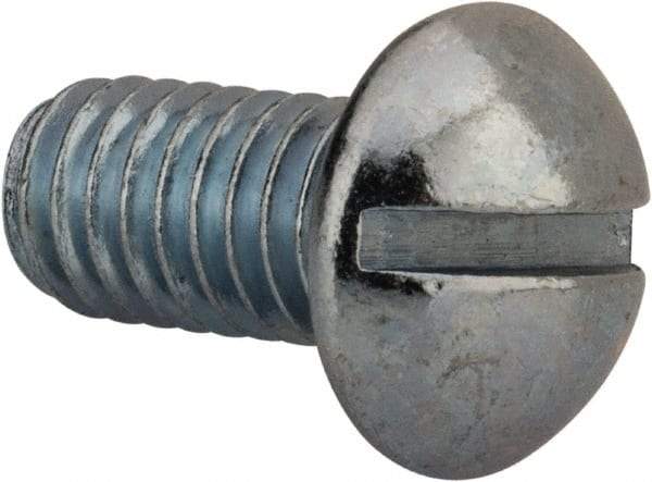 Value Collection - 5/16-18 UNC, 5/8" Length Under Head Slotted Drive Machine Screw - Round Head, Grade 2 Alloy Steel, Zinc-Plated Finish, Without Washer - Industrial Tool & Supply