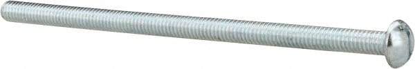 Value Collection - 5/16-18 UNC, 6" Length Under Head Slotted Drive Machine Screw - Round Head, Grade 2 Alloy Steel, Zinc-Plated Finish, Without Washer - Industrial Tool & Supply