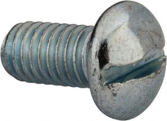 Value Collection - 3/8-16 UNC, 3/4" Length Under Head Slotted Drive Machine Screw - Round Head, Grade 2 Alloy Steel, Zinc-Plated Finish, Without Washer - Industrial Tool & Supply