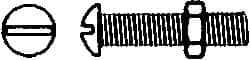 Value Collection - #8-32 UNC, 7/8" Length Under Head Slotted Drive Machine Screw - Round Head, Grade J82 Steel, Zinc-Plated Finish, Without Washer - Industrial Tool & Supply