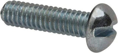 Value Collection - #8-32 UNC, 5/8" Length Under Head Slotted Drive Machine Screw - Round Head, Grade J82 Steel, Zinc-Plated Finish, Without Washer - Industrial Tool & Supply