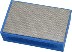 AMPLEX - Ultra Fine Grade, 1800 Grit, Diamond Hand Pad - Blue, 2-1/8" Wide x 3-1/2" Long x 1-1/2" Thick, Coated - Industrial Tool & Supply