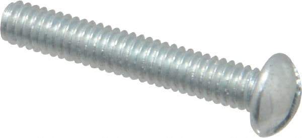 Value Collection - #8-32 UNC, 1" Length Under Head Slotted Drive Machine Screw - Round Head, Grade 2 Steel, Zinc-Plated Finish, Without Washer - Industrial Tool & Supply