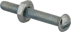 Value Collection - #8-32 UNC, 1-1/4" Length Under Head Slotted Drive Machine Screw - Round Head, Grade 2 Steel, Zinc-Plated Finish, Without Washer - Industrial Tool & Supply