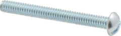 Value Collection - #8-32 UNC, 1-1/2" Length Under Head Slotted Drive Machine Screw - Round Head, Grade 2 Steel, Zinc-Plated Finish, Without Washer - Industrial Tool & Supply