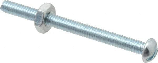 Value Collection - #8-32 UNC, 2" Length Under Head Slotted Drive Machine Screw - Round Head, Grade 2 Steel, Zinc-Plated Finish, Without Washer - Industrial Tool & Supply