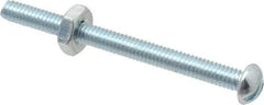 Value Collection - #8-32 UNC, 2" Length Under Head Slotted Drive Machine Screw - Round Head, Grade 2 Steel, Zinc-Plated Finish, Without Washer - Industrial Tool & Supply