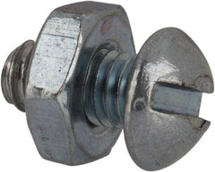 Value Collection - #10-24 UNC, 3/8" Length Under Head Slotted Drive Machine Screw - Round Head, Grade 2 Steel, Zinc-Plated Finish, Without Washer - Industrial Tool & Supply