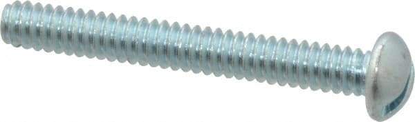 Value Collection - #10-24 UNC, 1-1/2" Length Under Head Slotted Drive Machine Screw - Round Head, Grade 2 Steel, Zinc-Plated Finish, Without Washer - Industrial Tool & Supply