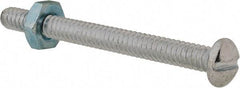 Value Collection - #10-24 UNC, 2" Length Under Head Slotted Drive Machine Screw - Round Head, Grade 2 Steel, Zinc-Plated Finish, Without Washer - Industrial Tool & Supply
