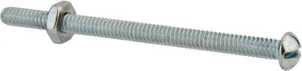 Value Collection - #10-24 UNC, 3" Length Under Head Slotted Drive Machine Screw - Round Head, Grade 2 Steel, Zinc-Plated Finish, Without Washer - Industrial Tool & Supply