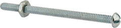 Value Collection - #10-24 UNC, 3" Length Under Head Slotted Drive Machine Screw - Round Head, Grade 2 Steel, Zinc-Plated Finish, Without Washer - Industrial Tool & Supply